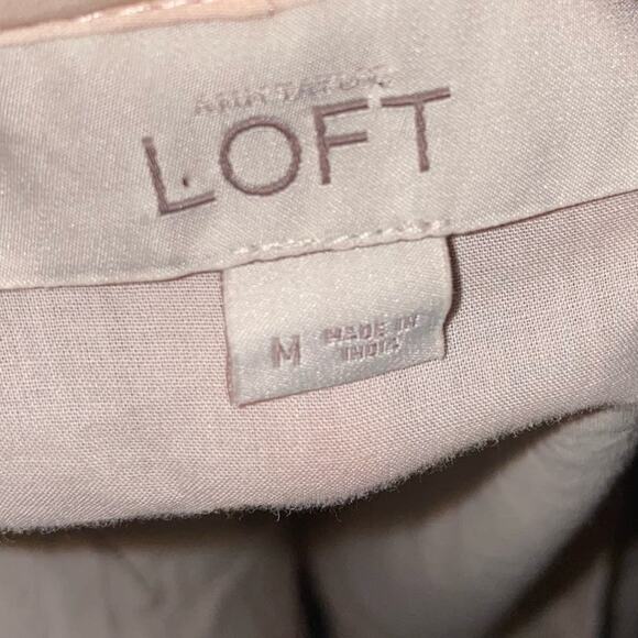 LOFT Ann Taylor Blush Light Pink Scalloped Long Sleeve Blouse Top Size Medium - Picture 6 of 6